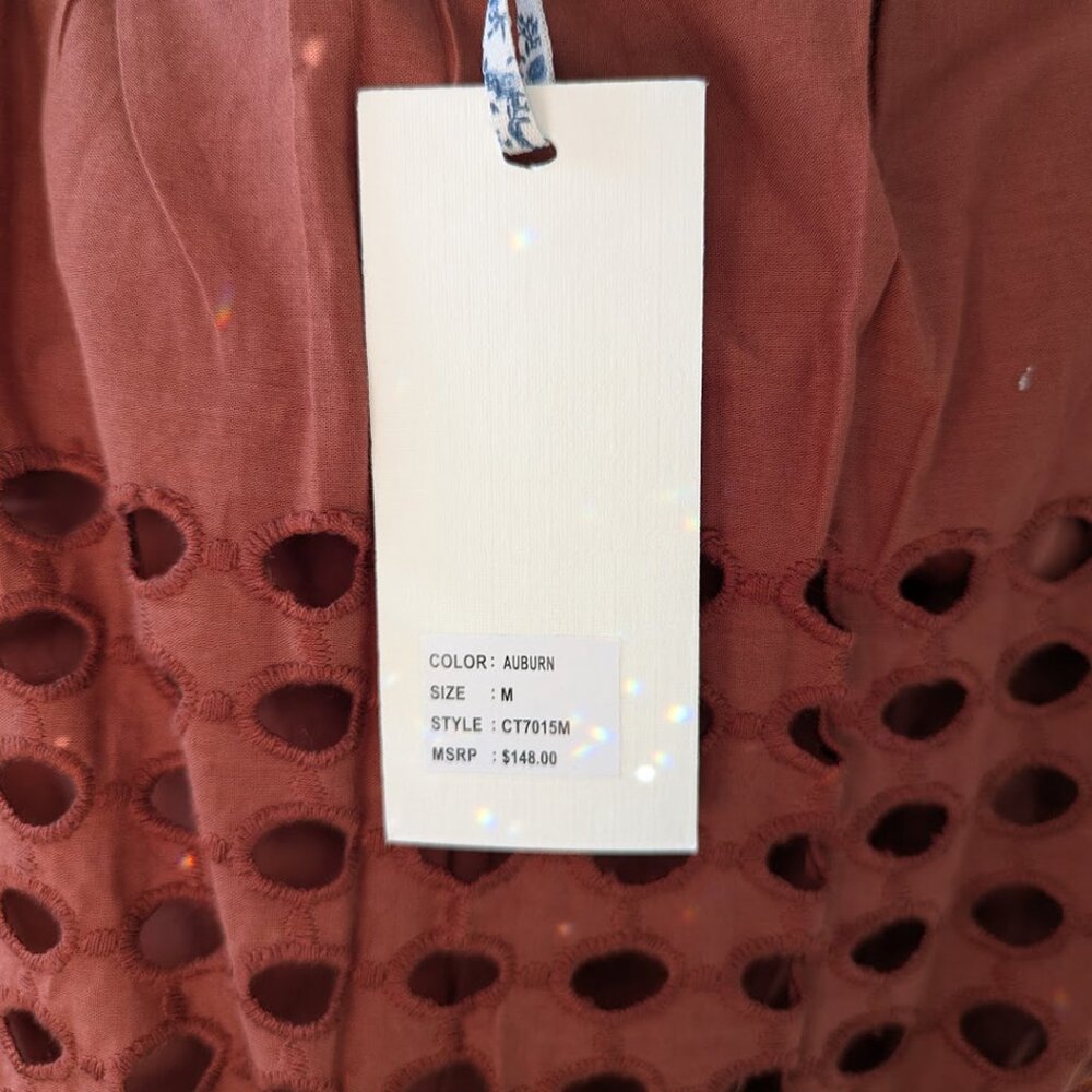 Sleeveless Eyelet Skirt Set in Terracotta - Picture 10 of 14
